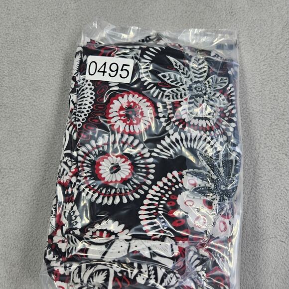 Vtg Y2K Wrapper Babydoll Blouse Womens Small Floral Black White Red Tie Back - Picture 13 of 13